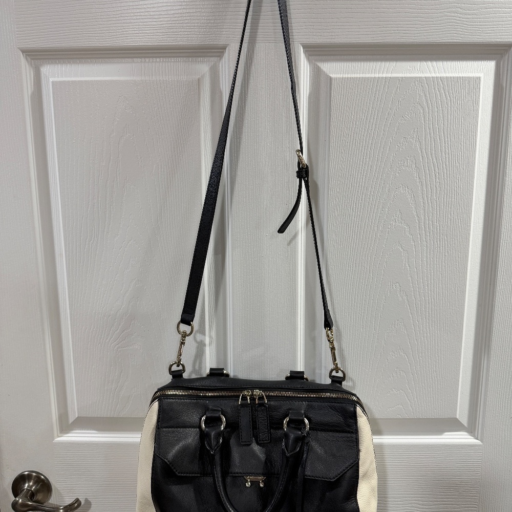 Karen Millen Black/Cream Crossbody Satchel GS056 Original $340